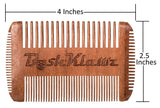 4Klawz Beard Comb - Pocket Comb for Men's Hair Beard Mustache and Sideburns with 4 Sides of Wide & Fine Teeth