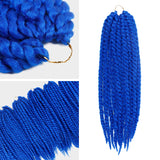 24 Inch 6 Packs AU-THEN-TIC 2X Jumbo Senegalese Twist Crochet Braid Hair Havana Twist Crochet Hair Havana Mambo Twist Crochet Braids Hair Extensions (24 Inch (6 Pack), BLUE)