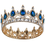 VIJIV Crystal Tiaras Crowns Bridal Headband Wedding Headpieces Hair Decoration Royal Baroque Queen Crown Peacock Green