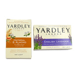 Yardley London Soap Bath Bar Bundle - 2 Bars: English Lavender & Oatmeal and Almond Naturally Moisturizing Bath Bar, 4.25 oz. (Pack of 2, One of Each)