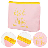 8 pieces Bridal Shower Makeup Bag Bride Tribe Canvas Cosmetic Makeup Bag Toiletry Pouch Gifts Bag for Bridesmaid Proposal Box Bachelorette Parties, Weddings and Bridal Showers (Color Set 1)