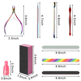 R HORSE Nail Polish Remover Tool Kit, 24Pcs Professional Manicure Tools Set-Nail Polish Remover Clips Cuticle Clipper&Pusher&Nipper Scraper Double Sided Nail Buffer Files Buffer Block Grits Brushes