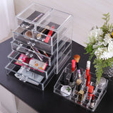 JAXPETY Acrylic Cosmetics Makeup and Jewelry Storage Case Display Sets
