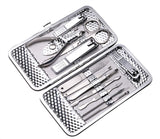 Penta Angel Women Nail Manicure & Pedicure Set, Travel & Grooming Kit, Professional Stainless Steel Nail Care Clipper Cutter Set Nail Tools Kit Set of 12Pcs with Silver Case (Silver)