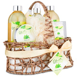 Spa Gift Basket with Refreshing Green Tea Fragrance, Best Mother's Day Gift, Birthday, Anniversary Gifts For Women, Girls, Set Includes Bubble Bath, Shower Gel, Body Scrub, Body Spray, Fizzers & More.