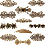12 Pieces Vintage Metal Hair Clips Retro French Hair Barrettes Minimalist Hair Clip Geometric Hollow Hair Pins for Women Girls (Style Set 1)