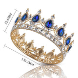VIJIV Crystal Tiaras Crowns Bridal Headband Wedding Headpieces Hair Decoration Royal Baroque Queen Crown Peacock Green