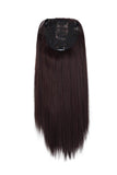 REECHO 12" Synthetic Hair Topper Wiglet Hair Enhancer with 3 Clips in Straight Hair Extensions Hair Closure Piece Hairpieces for Women - Dark Brown