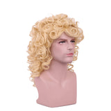 Yilys 80s Long Curly Men's Mullet Wig Heavy Metal Halloween Rocker Style Hair (Blonde2#)