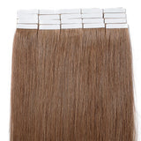 40 Pieces Rooted Tape in Hair Extensions Human Hair Straight Seamless Skin Weft Invisible Double Sided Tape 80g 12''/12inch #6 Light Brown+ 20pcs Free Tapes