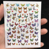 LimoLei Z-D3752 to Z-D3760 Mix 9 sheets laser butterfly nail stickers