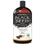 Organic Black Seed Oil USDA Pure Premium Quality Black Cumin Seed Oil Nigella Sativa. Glass Bottle - Undiluted, Cold Pressed, No Solvents, Vegan -8 fl oz. Natural Riches