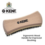Kent BRD6 Small Travel Men's Beard and Mustache Brush, Natural Boar Bristle for Flawless Shaping and Grooming. Ergonomic Grip Wood Handle. Dry or Wet Beard, Distributes Oils and Balms. Made in England