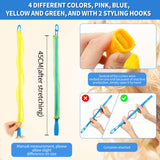 28 Pieces Hair Curlers Spiral Curls No Heat Wave Hair Curlers Styling Kit with 2 Pieces Styling Hooks for Most Kinds of Hairstyles (Assorted Color, 45 cm)