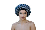 Dilly's Collections Microfiber Shower Cap - Triple Layer With Extra Protection - Hair Care & Style- Hair Bath Cap - Damask Design Adult/Teens