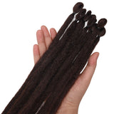 Noverlife 10 Strands 50cm/20" Dark Chocolate Dreadlock Extensions, Single Ended Crochet Synthetic Dreadlocks Accessories, Jamaica Punk Hip-Hop Reggae Hair Braiding Wigs Faux Locs for Fashion Men Women