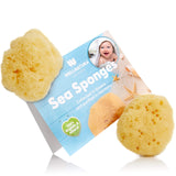 Baby Bath Sponge - 2 Pack 3-4” - 100% Natural - Extra Soft & Skin-Friendly - Especially Suited for Your Baby and Facial Care - Baby Sponge for Bathing - Baby Sponge - Baby Bath sponges for Newborns