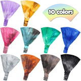 10 Pieces Tie Dye Bandana Headbands Boho Headbands Wide Elastic Cotton Turban Head Wrap Yoga Running Hairband Vintage Hair Accessories for Women Girls