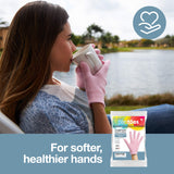 ZenToes Moisturizing Gel Sleeping Gloves Dry Hands Treatment - 1 Pair Unscented Hydrating Cracked Hand Healing Gloves - Repair Rough, Chapped Skin Overnight (Cotton Pink)