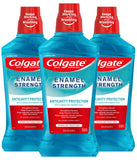 Colgate Enamel Strength Alcohol Free Mouthwash, Fresh Mint - 1L, 33.8 fluid ounce (3 Pack) (Packaging may vary)