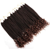 7 Packs 14 Inch Box Braids Crochet Hair Crochet Box Braids with Curly Ends Goddess Box Braids Crochet Hair Curly Prelooped Crochet Hair Bohemian Box Crochet Braids Hair For Black Woman (14 Inch, T30#)