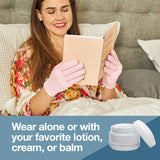 ZenToes Moisturizing Gel Sleeping Gloves Dry Hands Treatment - 1 Pair Unscented Hydrating Cracked Hand Healing Gloves - Repair Rough, Chapped Skin Overnight (Cotton Pink)