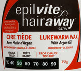 Epil-Vite/Hair Away - Satin Lukewarm Wax with Argan Oil, 454g