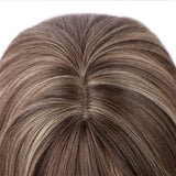 TopWigy Mix Brown Short Wig Short Wavy Bob Wig with Bangs Heat Resistant Fiber Hair Wigs for Women Shoulder Length Wig 14 Inches Daily
