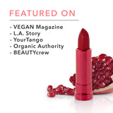 100% PURE Pomegranate Oil Anti-Aging Lipstick (Fruit Pigmented), Poppy, Long Lasting, Satin Finish, Vibrant Color, Moisturizing Cocoa Butter (Bright Blood Red) - 0.15 oz