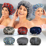 aplus crown 2 PACK, waterproof shower caps, 13-inch large size, good elasticity of the elastic band. Can fit any length of hair (group A)