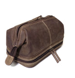 Toiletry Bag "ORLANDO" | Made Of Buffalo Leather | Men Women Travel Kit Wash Bag Accessory Brown | By Alpenleder