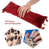 Manicure Pillow, Nail Art Soft Pillow Sponge Hand Rests Cushion Holder Salon Nail Tools (Burgundy)