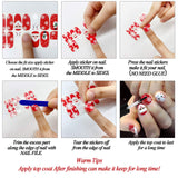 336 Pieces Christmas Full Wrap Nail Stickers Nail Polish Stickers Strip Self-Adhesive Nail Decals with Christmas Tree Reindeer Snowman Design and Nail File for Christmas Nail Decoration