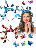 2 Pieces Halloween Butterfly Headbands and 20 Pieces Butterfly Hair Clips Festival Crown Headpiece for Women Halloween Costume Accessories