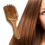 Natural Bamboo Paddle Hair Brush-Detangling Scalp Massage Air Cushion Hair Comb