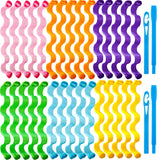 30 Pieces Hair Curlers Spiral Curls Styling Kit No Heat Hair Curlers Heatless Spiral Curlers Hair Rollers Wave Styles with 2 Pieces Styling Hooks for Most Hairstyles (25 cm,Mixed Color)