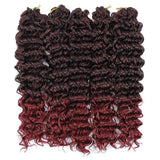 18inch Synthetic Deep Twist Crochet hair Bohemian Crochet Braids Natural Black Deep Wave Braiding hair Extensions (5Packs,1B/BUG)