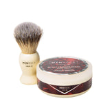 Men Rock Shaving Brush Set with Black Pomegranate Shaving Cream, The Life Shaver Smooth Shave Cream Brush Kit, Premium Shaving Cream and Quality Shaving Brush, Shaving Gift Set for Comfortable Shave