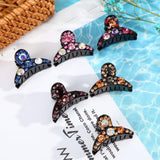Rhinestone Hair Claw Jaw Clips - 12 PCS Mini Hair Clips No-slip Hair Grip Clamps with Colorful Rhinestone Jaw Hair Clips for Women Girls Hair Pins(Long strip)