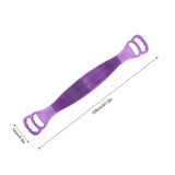 Body and back brush, 100% Silicone, [106 cm or about 40 in] in length, soft bristles, lathers well, long belt size, multiple colors, free hanger included (Purple)