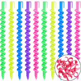100 Pieces Spiral Hair Perm Rod Spiral Rod Plastic Long Barber Hairdressing Styling Curling Perm Rod Hair Rollers Salon Tools for Women Girls
