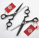 Purple Dragon 6.0 inch Barber 440C Hair Cutting Scissors and Thinning Shears with Bag - Perfect for Professional Hairdresser or Family Use