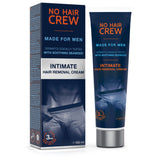 No Hair Crew Intimate/Private At Home Hair Removal Cream for Men - Painless, Flawless, Soothing Depilatory for Unwanted Coarse Male Body Hair, 100ml
