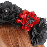 2 piece Halloween Headband, Day of The Dead Rose Headdress Festival Headpiece Cosplay