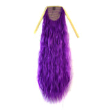 CXYP Corn Wave Curly Ponytail Extension 24 Inch Synthetic Drawstring Ponytail (purple)