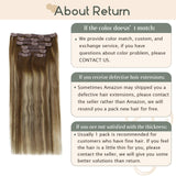 Vivien Remy Brown Clip in Hair Extensions 12 inch Dark Brown Highlighted Honey Blonde Ombre Human Hair Extensions Clip in Hair 70g 7pcs Remy Thick End Natural Clip Human Hair Extensions