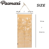 Women Padded Headbands Storage Organizer, Lady Hair Hoop Holder with 8 PVC Clear Pockets, Hanging Hair Clasp Rack Display Stand. (M-felt material-milk tea)