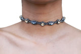 Pink Pewter Authentic Cy'ra Beaded Headband, Detachable Stretch Band & Choker, Women Hair Jewelry, One Size Fits All- Gold/Gunmetal