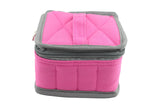 Essential Oil tTravel case Bags Holds 16 Bottles Perfect for Travel Home Stock Perfects for Beauty Comestic Bottles Storage with Portable Handle - Size 5ML, 10ML, 15ML 3` High with Top Handle (Pink)