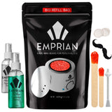 Hard Wax Beans 600gr (21OZ) All in one Body Hair Removal Formula Wax Beads - Works for Skin on Face, Armpit, Bikini Line, Leg, Arm - Wooden Applicators, 2 Prep/Post Treatment Sprays, Bag of Hard Beads Emprian